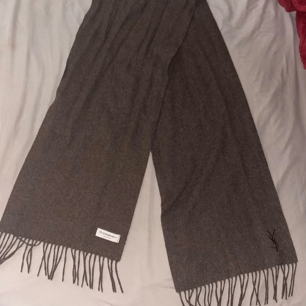 Gray Fringed Scarf